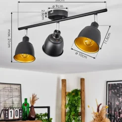 Lampes Dorées-hofstein Plafonnier Pistrino Chrome, Noir, 3 lumières