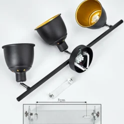 Lampes Dorées-hofstein Plafonnier Pistrino Chrome, Noir, 3 lumières