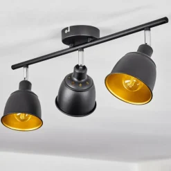 Lampes Dorées-hofstein Plafonnier Pistrino Chrome, Noir, 3 lumières