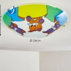 hofstein Plafonnier Pizzy Katze Chrome, Blanc, 2 lumières