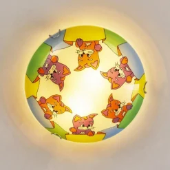 hofstein Plafonnier Pizzy Katze Chrome, Blanc, 2 lumières