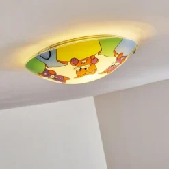 hofstein Plafonnier Pizzy Katze Chrome, Blanc, 2 lumières