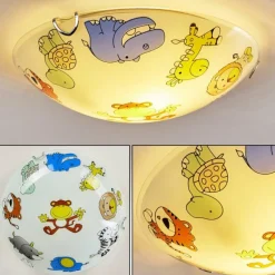 hofstein Plafonnier Pizzy Zoo Chrome, Blanc, 2 lumières