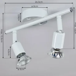 hofstein Plafonnier Planes LED Blanc, 2 lumières* Éclairage Led