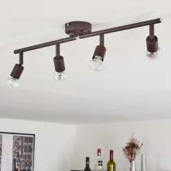 Lampes Industrielles-hofstein Plafonnier Planes LED Rouille, 4 lumières