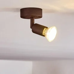 Lampes Industrielles-hofstein Plafonnier Planes LED Rouille, 1 lumière