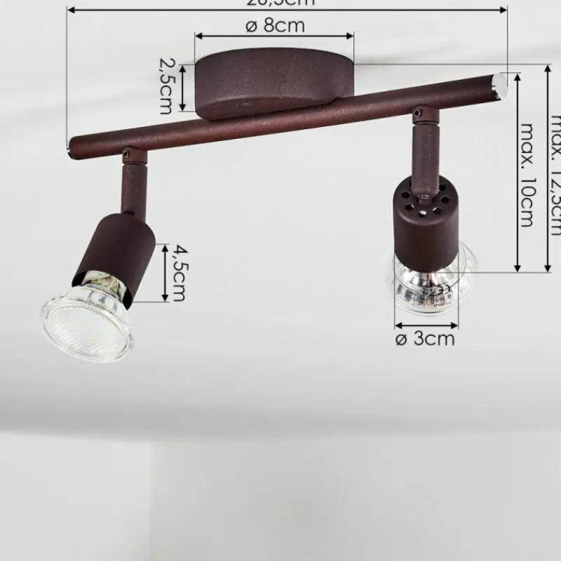 Lampes Industrielles-hofstein Plafonnier Planes LED Rouille, 2 lumières