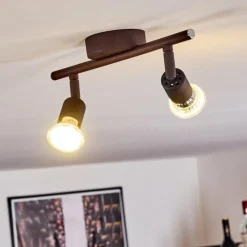 Lampes Industrielles-hofstein Plafonnier Planes LED Rouille, 2 lumières