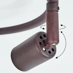 Lampes Industrielles-hofstein Plafonnier Planes LED Rouille, 3 lumières