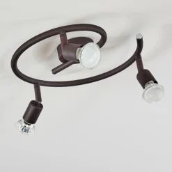 Lampes Industrielles-hofstein Plafonnier Planes LED Rouille, 3 lumières