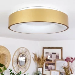 Lampes Dorées-hofstein Plafonnier Playas LED Or, Blanc, 1 lumière