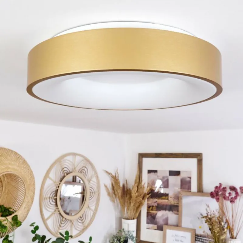 Lampes Dorées-hofstein Plafonnier Playas LED Or, Blanc, 1 lumière