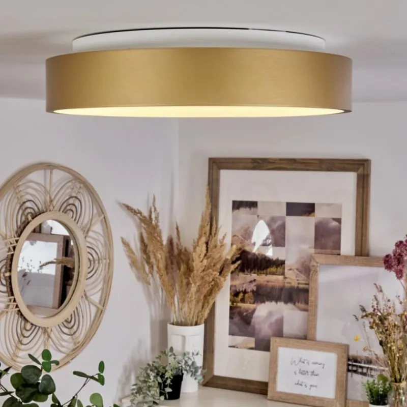 Lampes Dorées-hofstein Plafonnier Playas LED Or, Blanc, 1 lumière