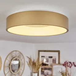 Lampes Dorées-hofstein Plafonnier Playas LED Or, Blanc, 1 lumière