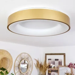 Lampes Dorées-hofstein Plafonnier Playas LED Or, Blanc, 1 lumière