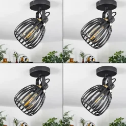 hofstein Plafonnier Pocho Laiton, Noir, 1 lumière* Spots Et Projecteurs