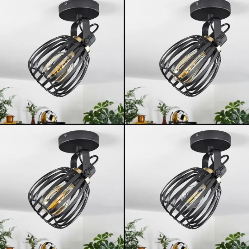 hofstein Plafonnier Pocho Laiton, Noir, 1 lumière* Spots Et Projecteurs