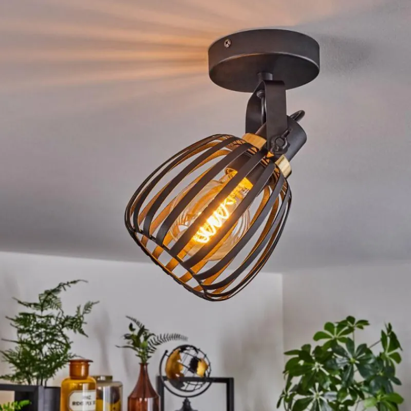 hofstein Plafonnier Pocho Laiton, Noir, 1 lumière* Spots Et Projecteurs