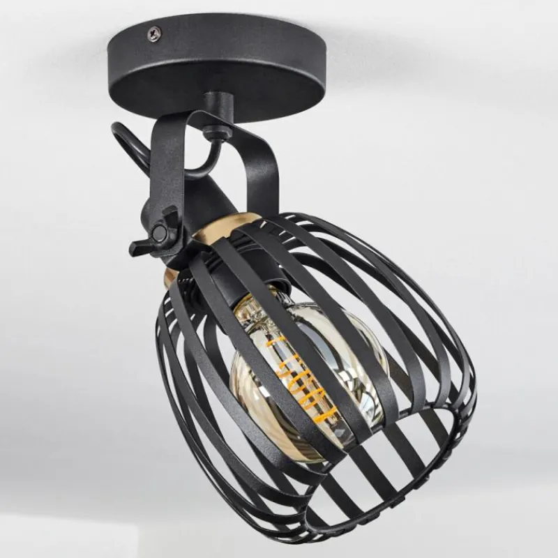 hofstein Plafonnier Pocho Laiton, Noir, 1 lumière* Spots Et Projecteurs