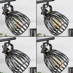 hofstein Plafonnier Pocho Laiton, Noir, 2 lumières* Spots Et Projecteurs