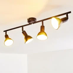 Lampes Dorées-hofstein Plafonnier Polmak Noir doré, 4 lumières