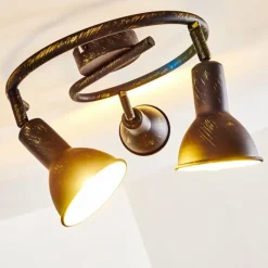 Lampes Dorées-hofstein Plafonnier Polmak Noir doré, 3 lumières