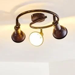 Lampes Dorées-hofstein Plafonnier Polmak Noir doré, 3 lumières