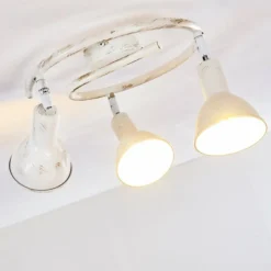 Lampes Dorées-hofstein Plafonnier Polmak Or, Blanc, 3 lumières