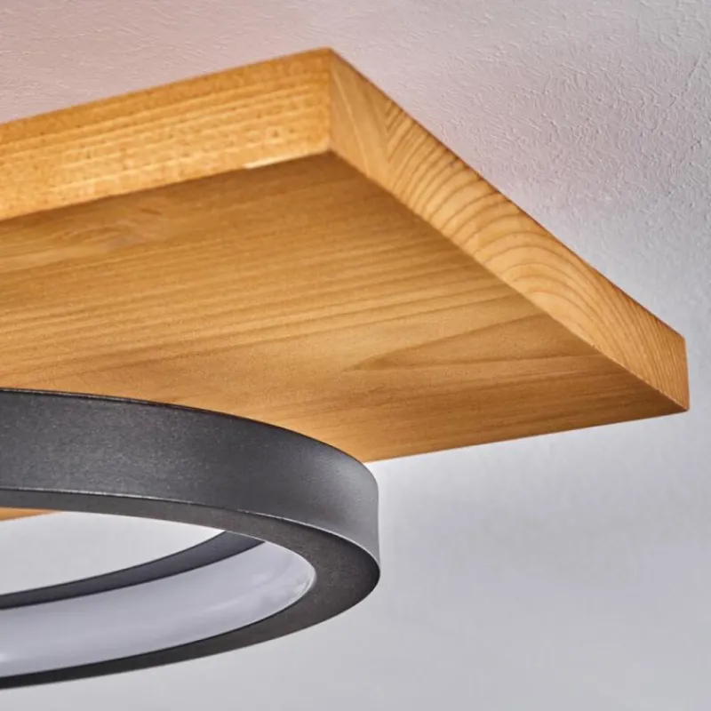 Luminaires Scandinaves-hofstein Plafonnier Pompu LED Écru, Noir, 1 lumière