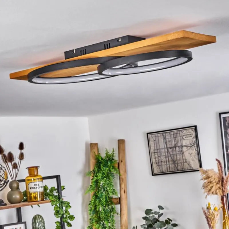 Luminaires Scandinaves-hofstein Plafonnier Pompu LED Écru, Noir, 1 lumière