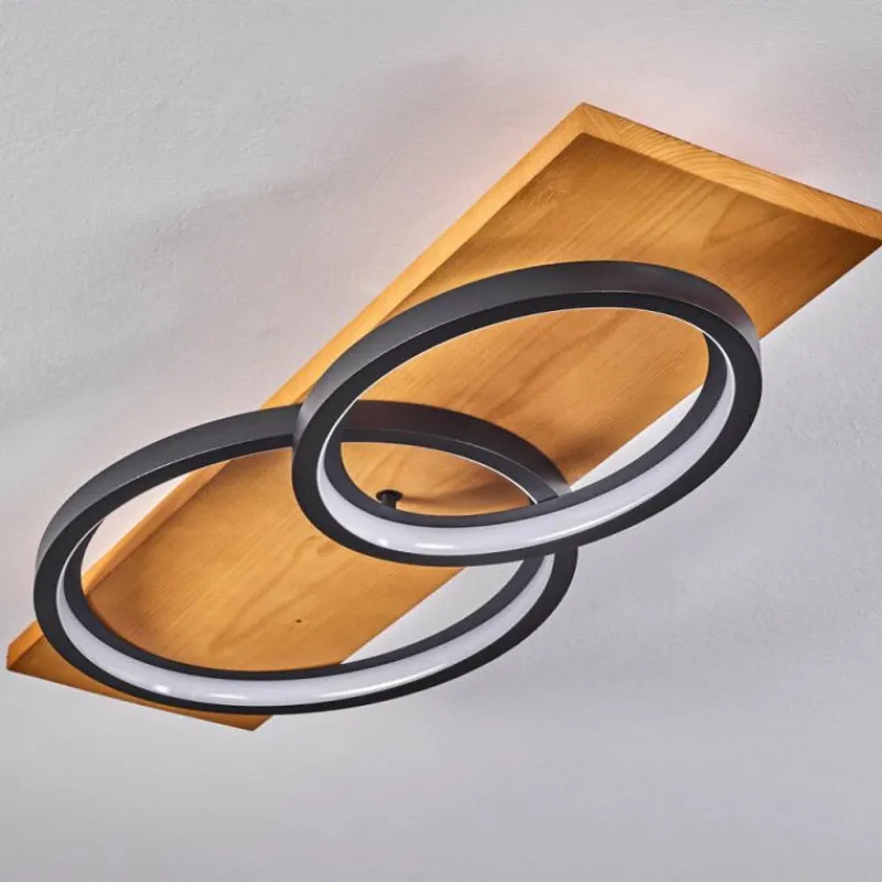 Luminaires Scandinaves-hofstein Plafonnier Pompu LED Écru, Noir, 1 lumière