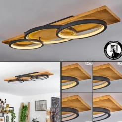 Luminaires Scandinaves-hofstein Plafonnier Pompu LED Écru, Noir, 1 lumière