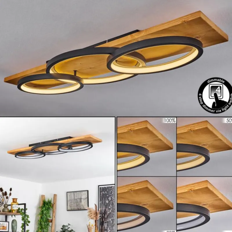 Luminaires Scandinaves-hofstein Plafonnier Pompu LED Écru, Noir, 1 lumière