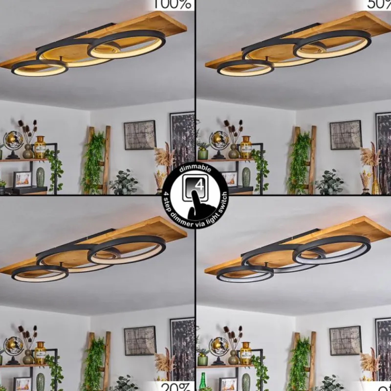 Luminaires Scandinaves-hofstein Plafonnier Pompu LED Écru, Noir, 1 lumière