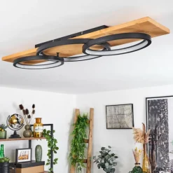 Luminaires Scandinaves-hofstein Plafonnier Pompu LED Écru, Noir, 1 lumière