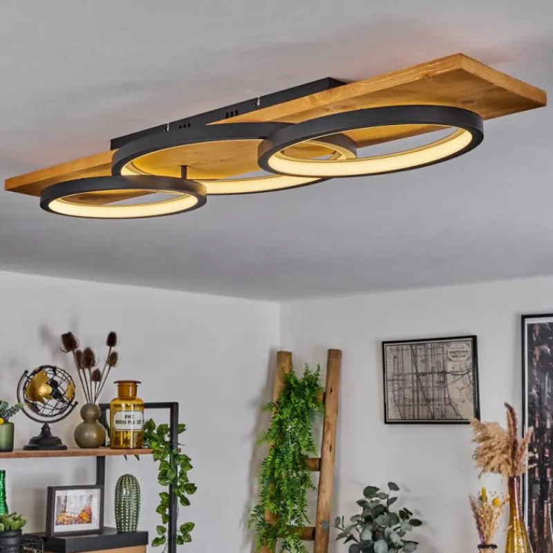 Luminaires Scandinaves-hofstein Plafonnier Pompu LED Écru, Noir, 1 lumière