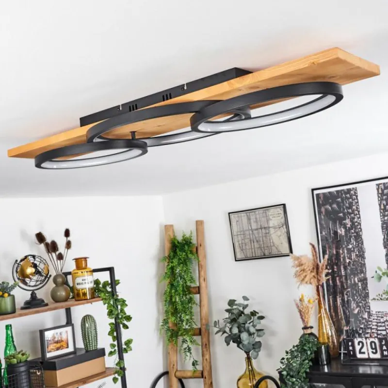 Luminaires Scandinaves-hofstein Plafonnier Pompu LED Écru, Noir, 1 lumière