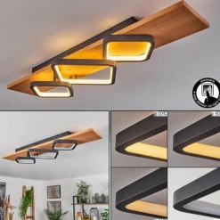 Luminaires Scandinaves-hofstein Plafonnier Pompu LED Écru, Noir, 1 lumière