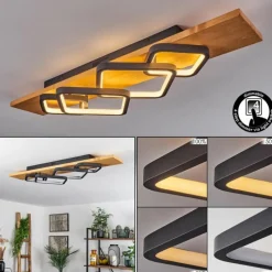 Luminaires Scandinaves-hofstein Plafonnier Pompu LED Écru, Noir, 1 lumière