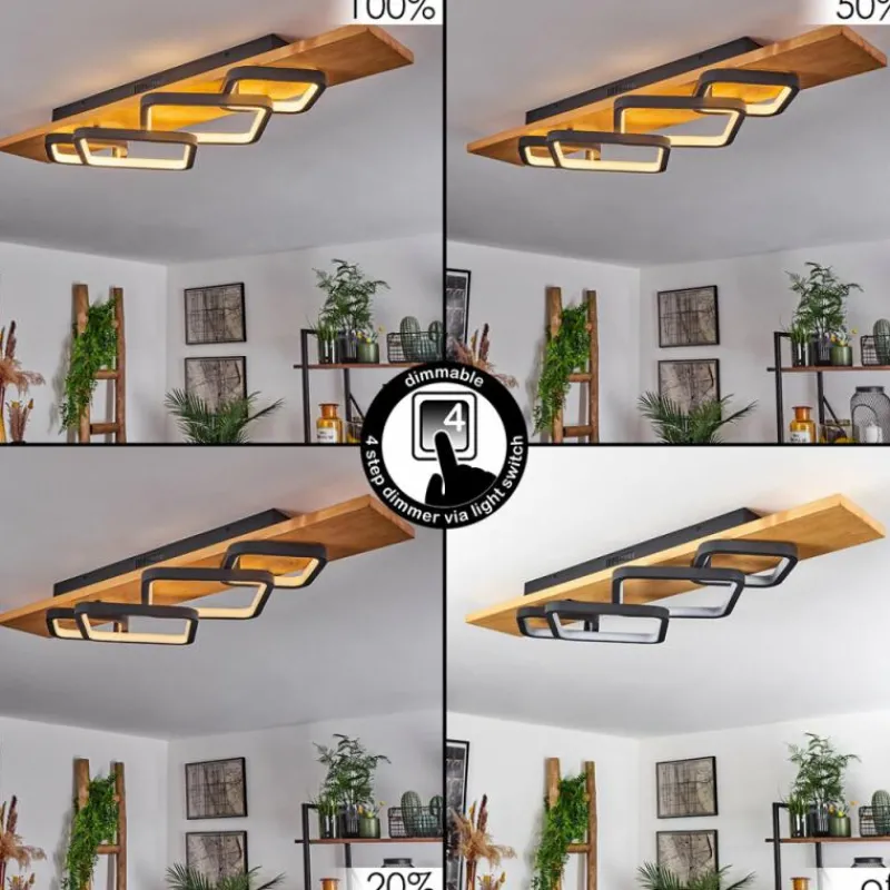 Luminaires Scandinaves-hofstein Plafonnier Pompu LED Écru, Noir, 1 lumière