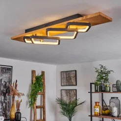 Luminaires Scandinaves-hofstein Plafonnier Pompu LED Écru, Noir, 1 lumière