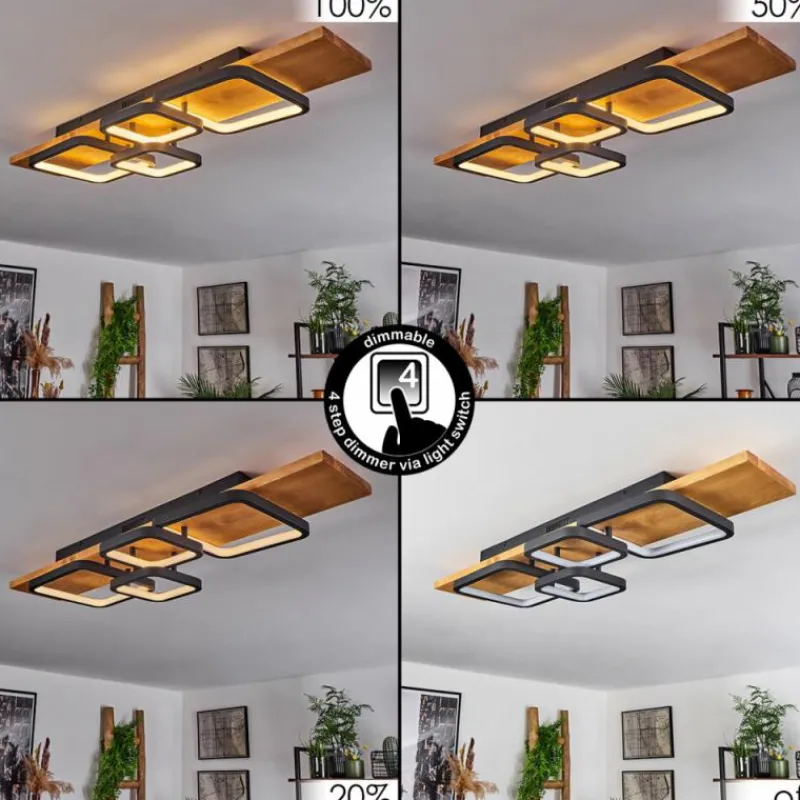 Luminaires Scandinaves-hofstein Plafonnier Pompu LED Écru, Noir, 1 lumière