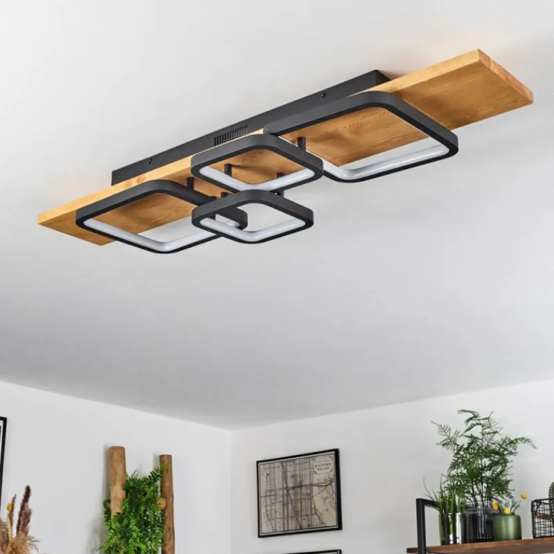 Luminaires Scandinaves-hofstein Plafonnier Pompu LED Écru, Noir, 1 lumière