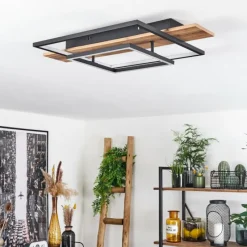 Luminaires Scandinaves-hofstein Plafonnier Pompu LED Écru, Noir, 1 lumière