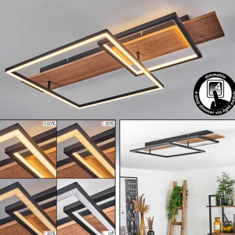 Luminaires Scandinaves-hofstein Plafonnier Pompu LED Écru, Noir, 1 lumière