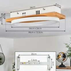 hofstein Plafonnier Pompu LED Écru, 1 lumière