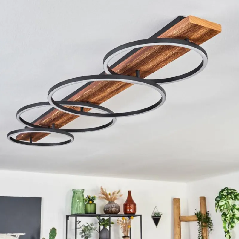 Luminaires Scandinaves-hofstein Plafonnier Pompu LED Écru, Noir, 1 lumière