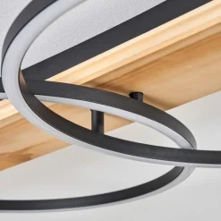 Luminaires Scandinaves-hofstein Plafonnier Pompu LED Écru, Noir, 1 lumière