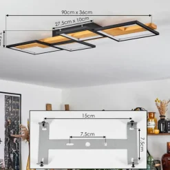 Luminaires Scandinaves-hofstein Plafonnier Pompu LED Noir, 1 lumière