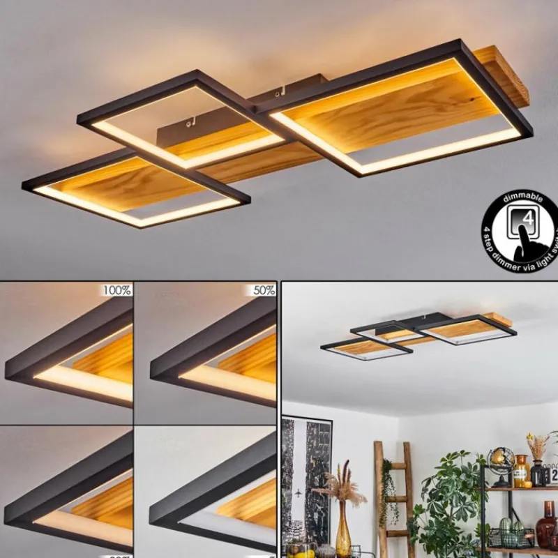 Luminaires Scandinaves-hofstein Plafonnier Pompu LED Noir, 1 lumière